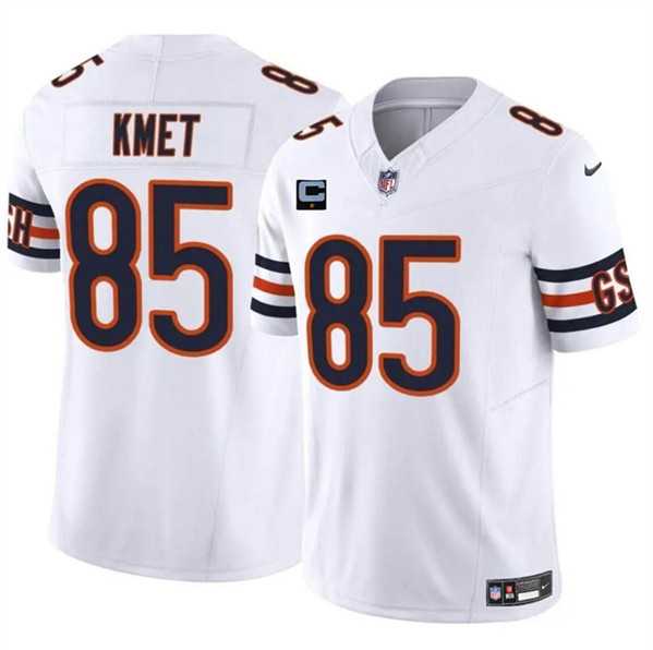 Men & Women & Youth Chicago Bears #85 Cole Kmet White 2024 F.U.S.E. With 1-star C Patch Vapor Untouchable Limited Stitched Jersey